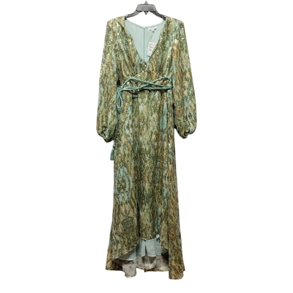 BTFL-life Darcie Sequin High-Low Long Sleeve Dress L NWT